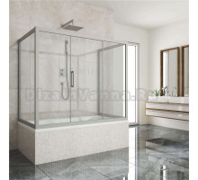 Шторка на ванну Kubele DE019P3U-CLN-MT 170х70 см, профиль матовый хром
