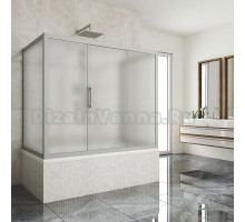 Шторка на ванну Kubele DE019P3U-MAT-MT 170х80 см, профиль матовый хром