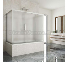 Шторка на ванну Kubele DE019P3U-MAT-CH 170х80 см, профиль хром