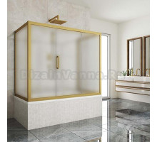 Шторка на ванну Kubele DE019P3U-MAT-BR 170х80 см, профиль бронза