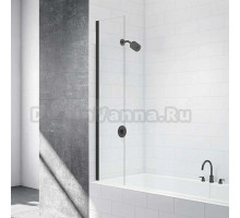 Шторка на ванну Mira Glass 400 профиль черный, стекло прозрачное