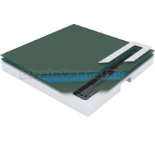 Поддон для душа Pestan Confluo Board 40007822SS 120x120, под плитку со встроенным лотком, решетка хром матовый