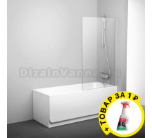 Шторка на ванну Ravak PVS1-80 Transparent, профиль сатин + средство для ванн и душевых кабин