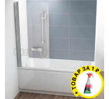 Шторка на ванну Ravak CVS1-80 L Transparent, профиль блестящий + средство для ванн и душевых кабин