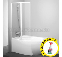 Шторка на ванну Ravak VSK2 Rosa 150 L Transparent + средство для ванн и душевых кабин