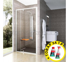 Душевая дверь в нишу Ravak PDOP2-100 Transparent, профиль белый + средство для ванн и защитное средство