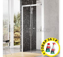 Душевая дверь в нишу Ravak MSD2-100 L Transparent, профиль хром + средство для ванн и защитное средство