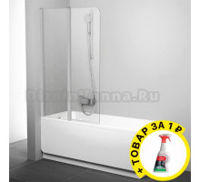 Шторка на ванну Ravak CVS2-100 L Transparent профиль сатин + средство для ванн и душевых кабин