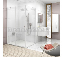 Душевой уголок Ravak CRV2-110+CPS-100 Transparent, профиль белый