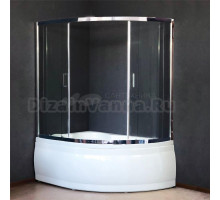 Шторка на ванну Royal Bath Alpine RB150ALP-T-CH 150 см, прозрачное стекло
