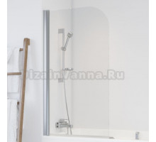 Шторка на ванну Vegas Glass EV 76 08 01 профиль глянцевый хром, стекло прозрачное