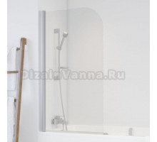 Шторка на ванну Vegas Glass EV 76 07 01 профиль матовый хром, стекло прозрачное