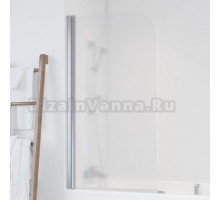 Шторка на ванну Vegas Glass EV 76 08 10 L профиль глянцевый хром, стекло сатин