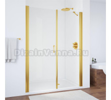 Душевая дверь в нишу Vegas Glass EP-F-2 170 09 01 L профиль золото, стекло прозрачное