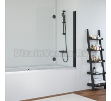 Шторка на ванну Vegas Glass E2V 120 02М 01 R профиль черный матовый, стекло прозрачное