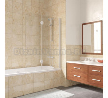 Шторка на ванну Vegas Glass E2V LUX 120 01 01 R профиль белый, стекло прозрачное