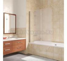 Шторка на ванну Vegas Glass E2V LUX 120 08 10 L профиль глянцевый хром, стекло сатин