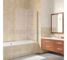 Шторка на ванну Vegas Glass E2V LUX 120 07 10 R профиль матовый хром, стекло сатин