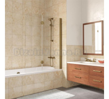 Шторка на ванну Vegas Glass E2V LUX 120 05 01 R профиль бронза, стекло прозрачное
