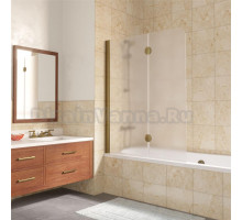 Шторка на ванну Vegas Glass E2V LUX 120 05 10 L профиль бронза, стекло сатин