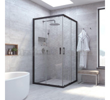 Душевой уголок Vegas Glass ZA NOVO 100 02М 01 профиль черный матовый, стекло прозрачное