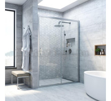 Душевая дверь в нишу Vegas Glass ZP NOVO 105 07 01 105 см, профиль матовый хром, стекло прозрачное