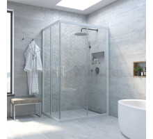 Душевой уголок Vegas Glass ZA-F Novo 90*80 01 01 профиль белый, стекло прозрачное