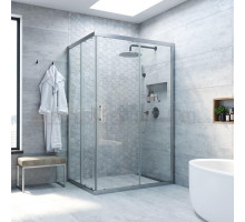 Душевой уголок Vegas Glass ZA-F Novo 100*90 07 01 профиль матовый хром, стекло прозрачное