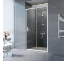 Душевая дверь в нишу Vegas Glass ZP NOVO 115 01 01 115 см, профиль белый, стекло прозрачное