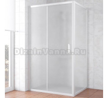 Душевой уголок Vegas Glass ZP+ZPV NOVO 100*80 01 10 профиль белый, стекло сатин