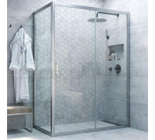 Душевой уголок Vegas Glass ZP+ZPV NOVO 110*80 07 01 профиль хром матовый, стекло прозрачное