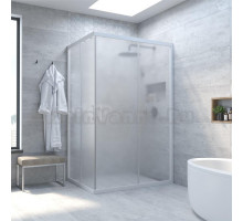 Душевой уголок Vegas Glass ZA-F Novo 110*100 01 10 профиль белый, стекло сатин