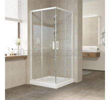 Душевой уголок Vegas Glass ZA NOVO 90 01 01 профиль белый, стекло прозрачное
