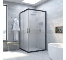 Душевой уголок Vegas Glass ZA NOVO 80 02М 10 профиль черный матовый, стекло сатин матовое