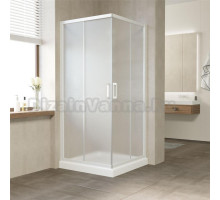 Душевой уголок Vegas Glass ZA NOVO 90 01 10 профиль белый, стекло сатин матовое