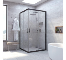 Душевой уголок Vegas Glass ZA NOVO 90 02М 01 профиль черный матовый, стекло прозрачное