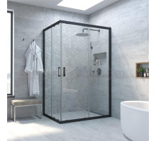 Душевой уголок Vegas Glass ZA-F Novo 120*110 02М 01 профиль черный матовый, стекло прозрачное