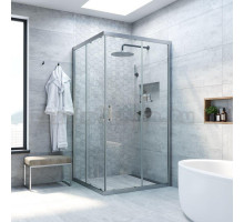 Душевой уголок Vegas Glass ZA NOVO 100 07 01 профиль хром матовый, стекло прозрачное