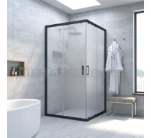 Душевой уголок Vegas Glass ZA NOVO 110 02М 10 профиль черный матовый, стекло сатин матовое