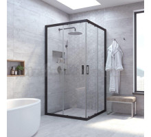 Душевой уголок Vegas Glass ZA NOVO 120 02М 01 профиль черный матовый, стекло прозрачное