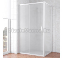 Душевой уголок Vegas Glass ZP+ZPV NOVO 120*80 01 10 профиль белый, стекло сатин