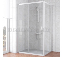 Душевой уголок Vegas Glass ZP+ZPV NOVO 110*90 01 01 профиль белый, стекло прозрачное