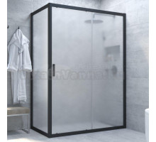 Душевой уголок Vegas Glass ZP+ZPV NOVO 120*90 02М 10 профиль черный матовый, стекло сатин