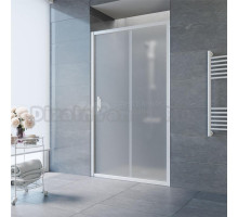 Душевая дверь в нишу Vegas Glass ZP NOVO 145 01 10 145 см, профиль белый, стекло сатин