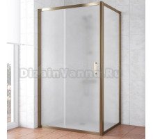 Душевой уголок Vegas Glass ZP+ZPV TUR NOVO 140*100 05 10 профиль бронза, стекло сатин