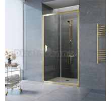 Душевая дверь в нишу Vegas Glass ZP TUR NOVO 155 09 01 155 см, профиль золото, стекло прозрачное