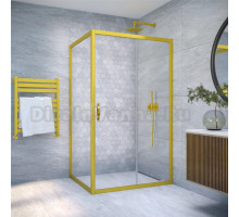 Душевой уголок Vegas Glass ZP+ZPV NOVO 105*100 03 01 профиль золото матовое, стекло прозрачное