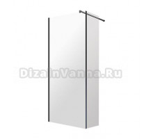 Душевой уголок Omnires Marina MA1030BLTR 100 см walk-in с боковой стенкой, стекло прозрачное, черный