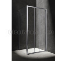Душевой уголок Omnires Bronx BR8090CRTR 80 x 90 х 185 см, двери раздвижные 3 секции, стекло прозрачное, хром