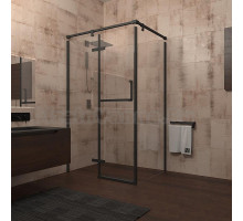 Душевой уголок Veconi Rovigo RV-21, RV21-10080PR-01-19C1, 100 x 80 x 195 см, профиль черный, стекло прозрачное